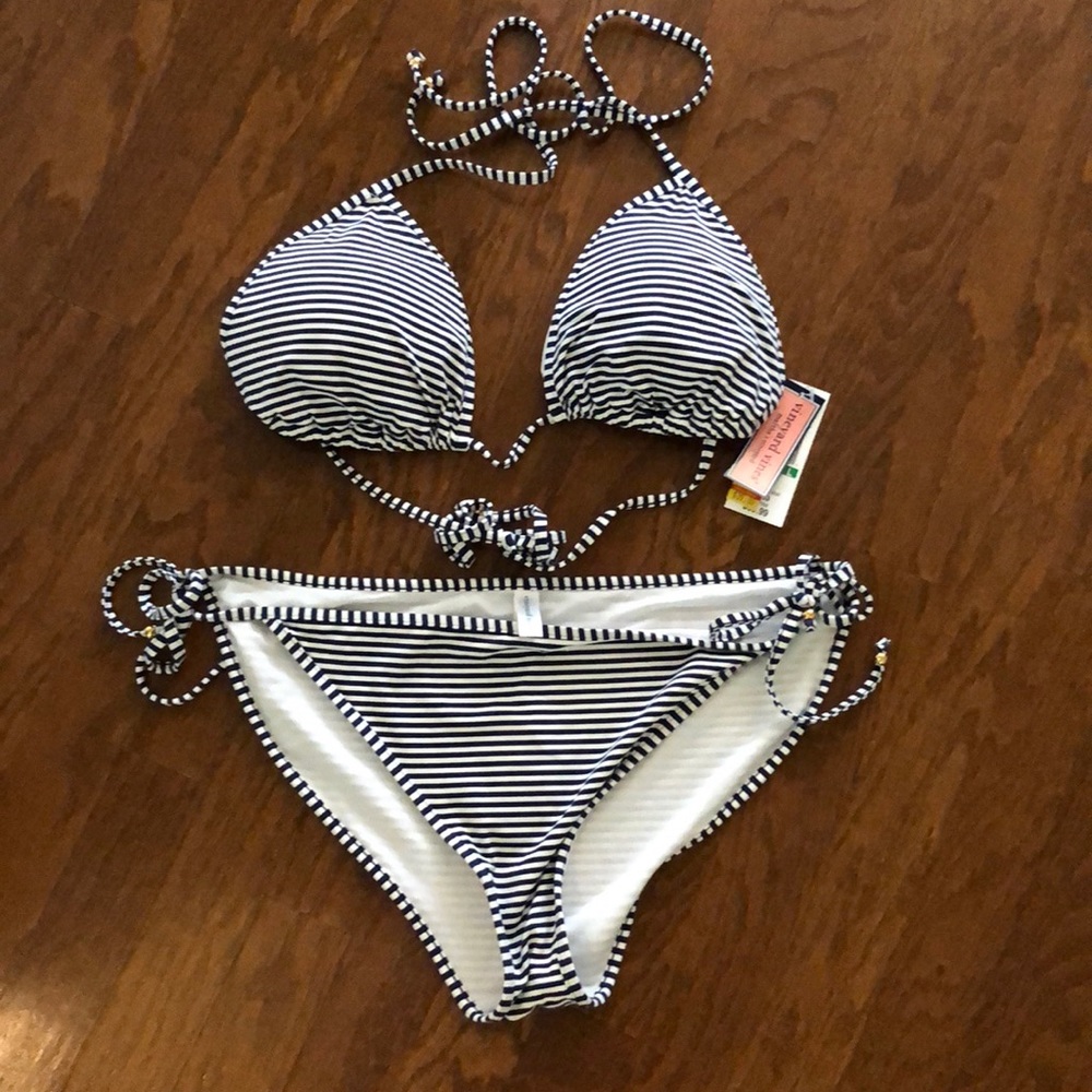 Vineyard Vines bikini, L/XL , navy/white